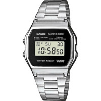 Casio A158WEA-1EF Ψηφιακό Unisex Ρολόι με Ανοξείδωτο Μπρασελέ και Κλασικό Ρετρό Σχεδιασμό
